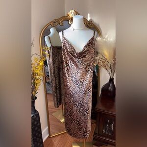I.N.C International Concepts Leopard Print Slip on maxi Dress NWOT